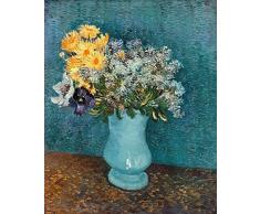Legendarte Tableau, Impression sur Toile - Vase avec Lilas, Marguerites Et Anémones Vincent Van Gogh - cm. 60x80