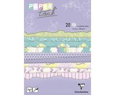 Clairefontaine 95204C - Un bloc de 20 papiers imprimÃ©s assortis 14,8x21 cm 200g (10 designs x 2 feuilles) + 2 planches de stickers alphabet + 2 planches dÃ©tiquettes Ã dÃ©couper, Jardin dÃ©tÃ©