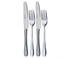 Kitchen Craft MCKF4PC Set de 4 Couteau de Table/Fourchette, Acier Inoxydable, Argent, 28 x 28 x 18 cm