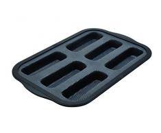 Zenker 685535 Moule Ã financiers par 6 en silicone fibre de verre, moule pour mini cakes, moule Ã 6 financiers, Silicone fibre de verre, Gris, 26,2 x 22 x 3,1 cm