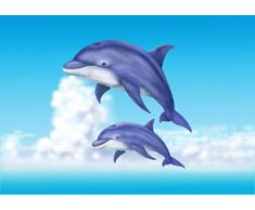 Papillon 52Â x 73Â cm Polyester Dauphins Super Absorbant Tapis de Salle de Bain