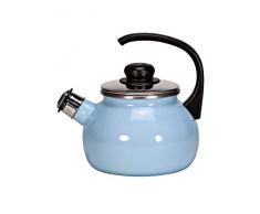 KRÃGER 18018PAB Bouilloire Ã sifflet Sylt 18 cm, Ãmail, Bleu, 18x18x9 cm