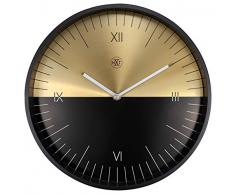 NeXtime 7335 Horloge Murale, Métal, Gold/Black, 30 cm