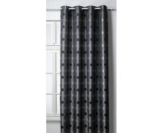 HomeMaison.com HM69851343 Rideau Ameublement Jacquard Pois Polyester Gris 140 x 260 cm