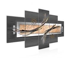 Tableau decoration murale Abstrait 200 x 100 cm - XXL Impression sur Toile Salon Appartment 5 Parties - prÃªt Ã accrocher - 103951b