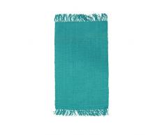 Thedecofactory 508126 Tapis Bleu 50X80 Coton Simply, 80 x 50 x 1,5 cm
