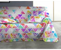 Martina Home Pyramide Plaid Multiusage, Tissu, Multicolore, 250Â x 270Â cm