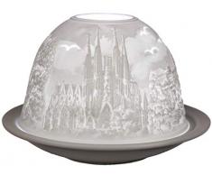 Himmlische DÃ¼fte Geschenkartikel GmbH - Photophore Barcelone, Porcelaine, Blanc, 12 x 12 x 8 cm