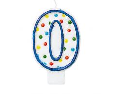 amscan International Bougie à Pois en Forme de Chiffre 0