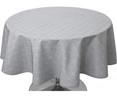 Le linge de Jules Nappe Anti-Taches Geo Gris - Taille : Ovale 150x240 cm
