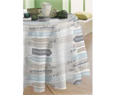 CALITEX PROMENADE DES DUNES Nappe Toile cirÃ©e ronde Gris 140 x 140 cm