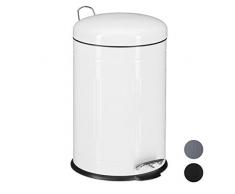 relaxdays 10025618_49 Poubelle, Acier Inoxydable, Blanc, 47 x 30,5 x 35,5 cm