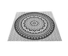 Soleil dOcre 512019 Drap de Plage, Coton, Noir, 180 x 180 cm