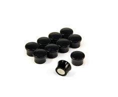 Magnet Expert® F4M18BK-1 Petit Noir Puissance « Memo » Conseil aimants-Bureau & frigo (17,5 mm dia x 12,3 mm de Hauteur) (1 Paquet de 10), Argent