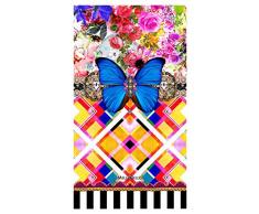 Melli Mello Multicolores Serviette de Plage Kouch avec Bleues Papillon Multicolore 180Â x 100Â x 0,5Â cm