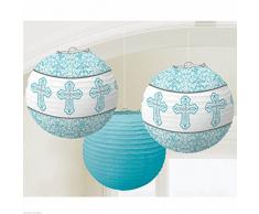 amscan International Guirlande de lanternes en Papier Bleu