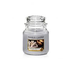 Yankee Candle bougie moyenne jarre Â«Â Feu de bois crÃ©pitantÂ Â», grise, 10,7 x 10,7 x 12,7Â cm