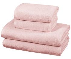 AmazonBasics Set de 2 draps de bain et 2 serviettes de bain Ã sÃ©chage rapide - Rose poudrÃ©