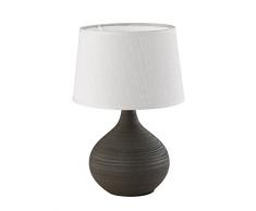Reality, Lampe de table, Martin 1xE14, max.40,0 W Tissu, Cappucino, Corps: Céramique, Brun Ø:20,0cm, H:29,0cm IP20,Interrupteur de cordon