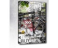 Bonamaison Peinture sur toile, multicolore, 30 x 40 cm - ConÃ§u et fabriquÃ© en Turquie