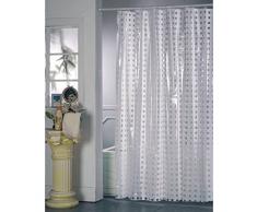 MSV Rideau de Douche PVC 180x200cm Blanc Ã Pois