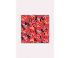 Bonamaison Horloge Murale en MDF, Multicolore, 30 x 30 cm