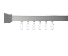 Croydex 800 Barre de Rideau de Douche en L avec Support de Plafond/Crochets et glissière Argenté 91,5 x 91,5 cm