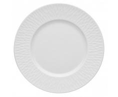 DEGRENNE - Boreal Satin Lot de 6 assiettes Ã dessert ronde porcelaine 22,5 cm - Blanc