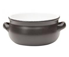 Amazing Cookware Plat Rond en Terre Cuite, Céramique, Noir Mat/Blanc, 15 cm