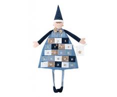 Rayher 46455376 calendrier de lâavent XXL, en forme de lutin de Noel, Ã suspendre, en tissu de couleur bleue, Ã garnir soi-mÃªme, rÃ©utilisable chaque annÃ©e, 118 x 53 cm, calendrier pour garÃ§on.