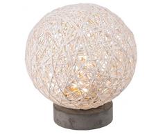 Out of the blue rotin Boule avec, env. 12Â cm, LED Blanc pour 3Â Piles Micro (AAA), en rotin, Multicolore, 15Â x 14,7Â cm