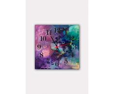 Bonamaison Horloge Murale en MDF, Multicolore, 30 x 30 cm