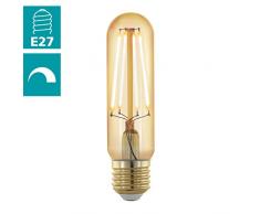 Eglo Ampoule LED C35 Ã filament blanc chaud pour ampoule antique, vintage, rÃ©tro, 4 W (Ã©quivalent 22 W), 220 lm, 2200 K, Verre, or, H 125 mm, Ã 32 mm