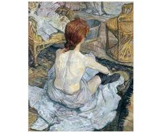 Legendarte Tableau, Impression sur Toile - Femme à Sa Toilette Henri De Toulouse-Lautrec - cm. 60x75