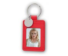 Zep S.r.l AK1R Porte clÃ©s Simili Cuir 1 Photo 3,5x4,5 cm Format identitÃ© Rouge