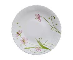 Dajar Assiettes Creuses Selma 23Â cm Arcopal, Verre, Blanc Rose Vert, 23Â x 23Â x 3,3Â cm