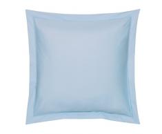 Blanc des Vosges Uni Percale Taie Coton Ciel 65 x 65 cm