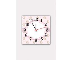 Bonamaison Horloge Murale en MDF, Multicolore, 30 x 30 cm