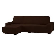 Eysa Cora Bi-Ãlastique Chaise Longue Bras Court Gauche, Vue frontale, Polyester Coton, Marron, 39x35x19 cm