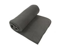 Enjoy Home Plaid Polaire, Polyester, Gris, 160x130 cm