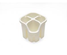 Addis Panier Ã ustensile Couverts avec 4Â Compartiments, Lin CrÃ¨me, 14Â x 14Â x 13Â cm