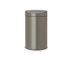Brabantia Poubelle Touch Bin, 40 litres, Platine, Capacité 40 Litres, 72,7 cm x 43,5 cm x 30,2 cm