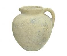 Leewadee Vase en terre cuite Ivoire 21 x 21 x 21 cm