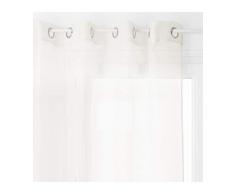 HomeMaison Voilage Fin Uni Ã Oeillets, Polyester, Ivoire, 240x135 cm