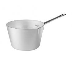 Pentole Agnelli Casserole Conique avec Bec verseur, en Aluminium BLTF, dotée dune poignée en Acier Inoxydable - argenté 20 cm Argent