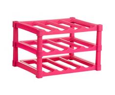 Premier Housewares 0806541 Casier à Vin pour 12 Bouteilles de 3 Niveaux Polypropylène Rose
