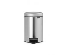 Brabantia 113222 Poubelle à Pédale Newicon avec Seau en Plastique, 3 L - Acier Mat