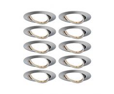 Paulmann 93399 Base LED Rond Max. 10 Watts Acier brossé Lampe encastrée Métal Spot de Plafond GU10