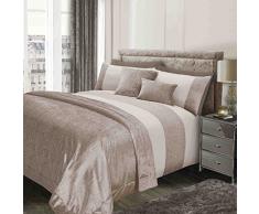 Sienna Housse de couette avec taie dâoreiller scintillante en velours brillant - Couleur crÃ¨me naturelle - Double