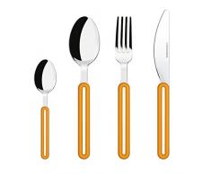 Viceversa VV47437 Couverts Set Offset 24 pcs en Orange, Acier Inoxydable, 45x35x25 cm